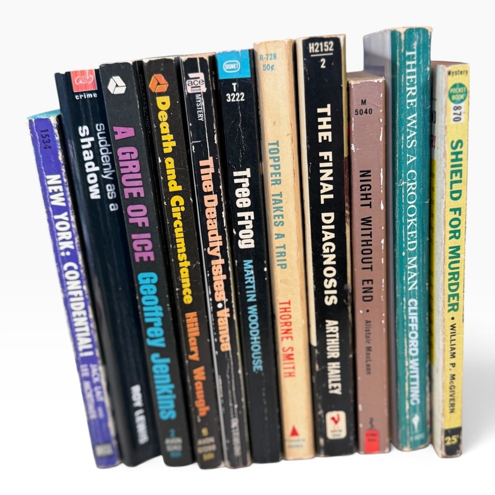 Vintage Mystery Crime Thriller Paperback Book Lot 11 Titles Pulp Fiction Noir